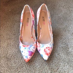 JustFab Floral Heels